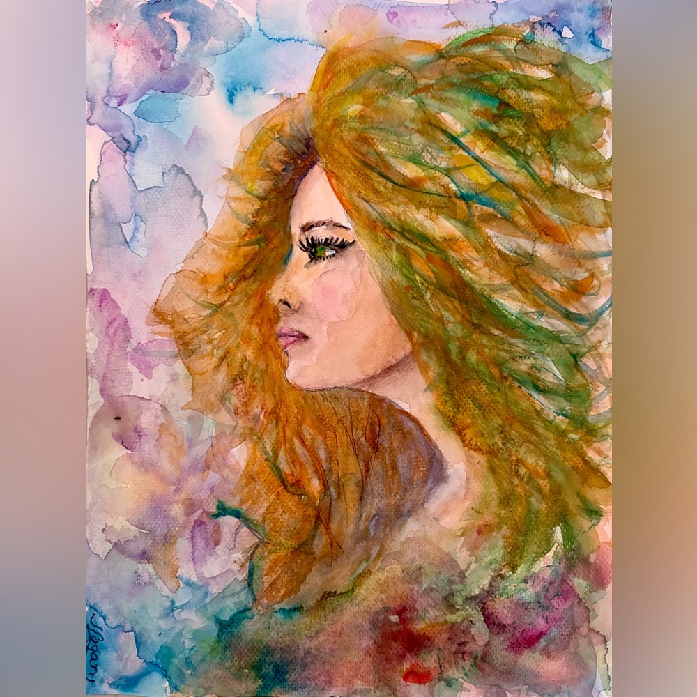 Windy, an Original Watercolor Painting